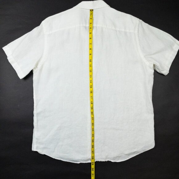UNTUCKit Linen Shirt Men's Large Solid White Casual Summer Short Sleeve Calvano - Picture 10 of 13